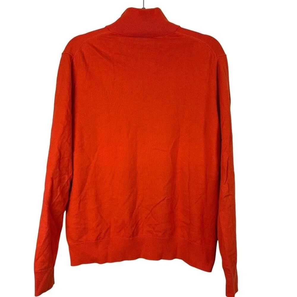 Banana Republic Burnt Orange Quarter Zip Cotton Cashmere Sweater Men's M